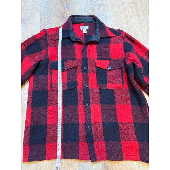 Vintage LL Bean Mens Script Label Buffalo Check Plaid Wool Shirt Hunting Shacket - Picture 8 of 8